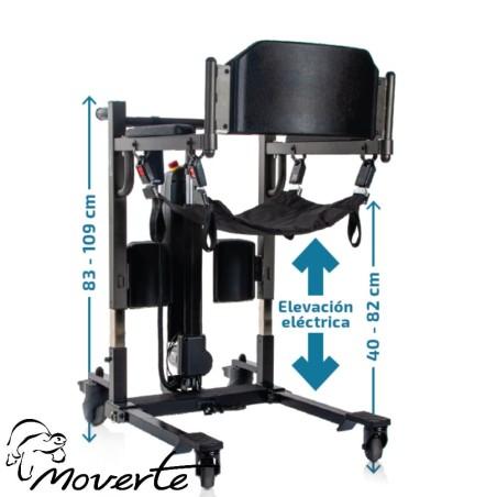 Medidas rango elevación Elevador eléctrico para traslado Aupa Chair Moverte.com