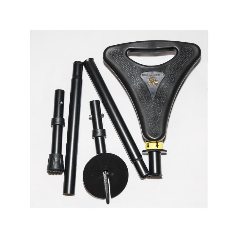 bastón con asiento plegable y regulable en altura