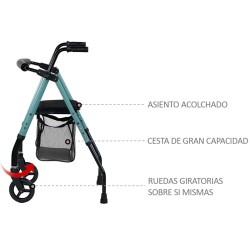 Andador de aluminio ligero, super estrecho y plegable Zen moverte