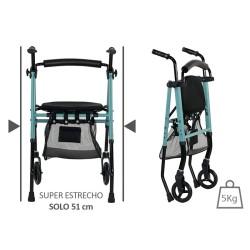 Andador de aluminio ligero, super estrecho y plegable Zen moverte