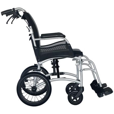 Silla de Ruedas Ergo Transit Plegable y de aluminio ultraligero con frenos acompañante