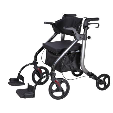 Silla de ruedas plegable + rollator de aluminio