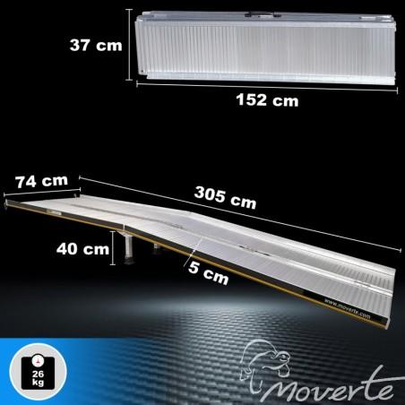 Medidas Rampa de aluminio  3 metros con 4 patas de apoyo extra