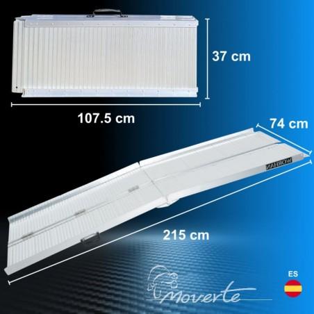 Medidas Rampa Plegable de aluminio de 2,15 m|moverte.addisnetwork.es