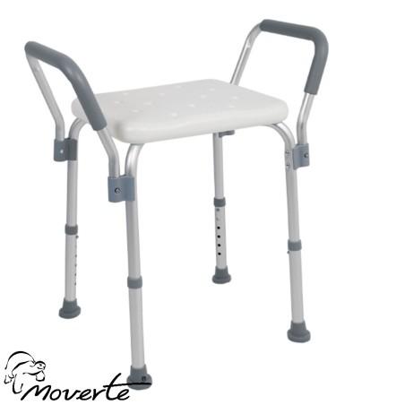 banqueta de ducha con asideros fabricada en aluminio ortopedia moverte