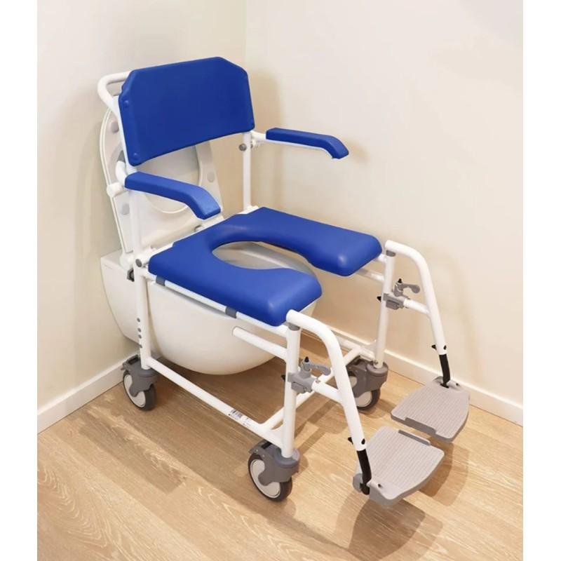 Silla de ducha y wc de ruedas pequeñas con inodoro moverte.addisnetwork.es 