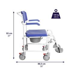 Silla de ducha y wc de ruedas pequeñas con inodoro moverte.addisnetwork.es 
