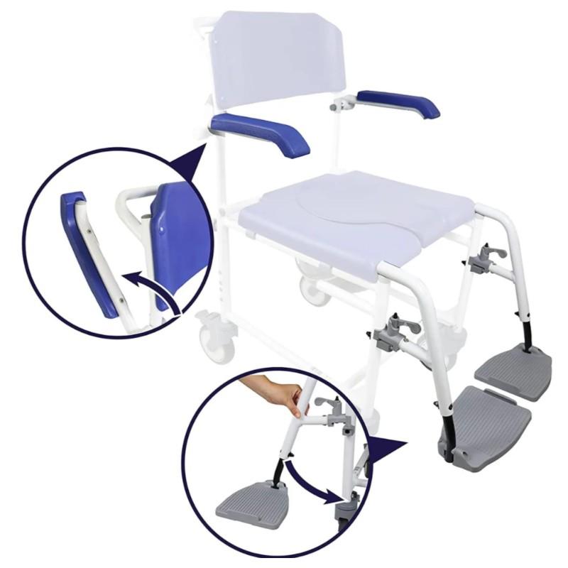 Silla de ducha y wc de ruedas pequeñas con inodoro moverte.addisnetwork.es 