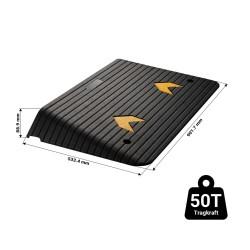 Rampa de caucho para bordillos 90cm x 53,3 cm x 8,9 cm moverte.addisnetwork.es