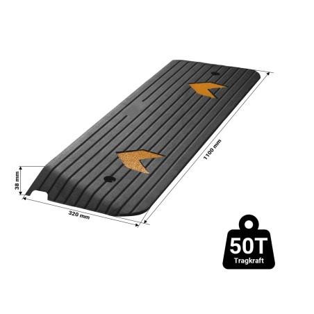 Rampa de caucho para bordillos 110cm x 32 cm x 3,8 cm moverte.addisnetwork.es 