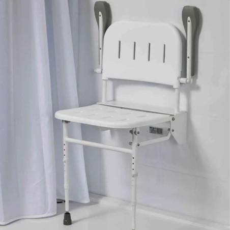 Asiento abatible de ducha con respaldo y reposabrazos moverte.addisnetwork.es 
