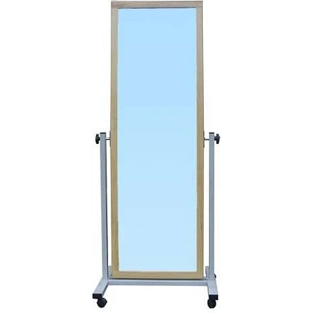 Espejo abatible y móvil con luna lisa y ruedas