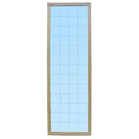 Espejo fijo a pared con luna cuadriculada - 166x54 Cm.