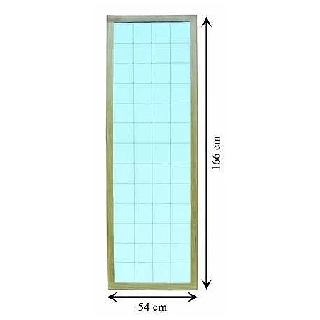 Espejo fijo a pared con luna cuadriculada - 166x54 Cm.