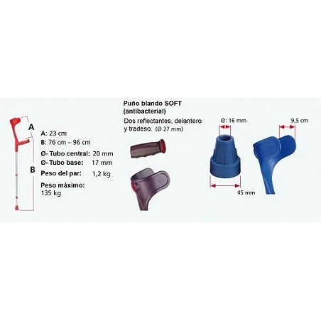 Baston aluminio puño blando "soft touch"