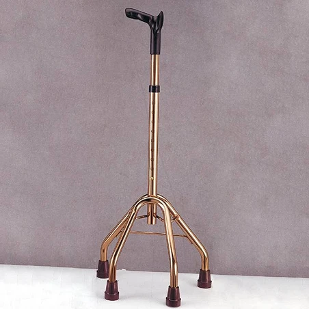 Bastón cuadrípode Aluminio Dorado - Ayudas Dinamicas