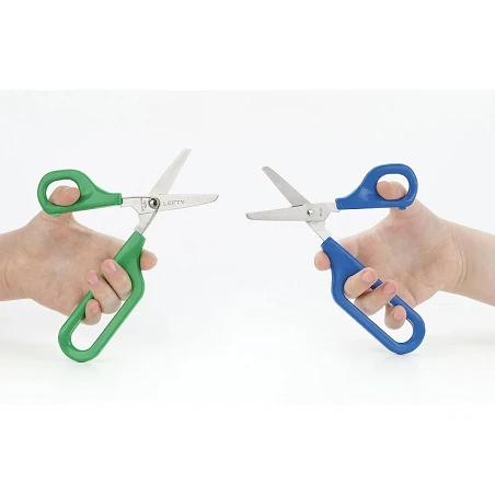 Tijera roma con ojo grande y ojo pequeño para zurdos, 45 mm. 