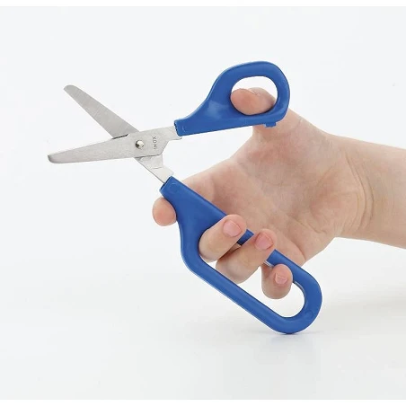 Tijera puntiaguda 75mm. con ojo grande y ojo pequeño para zurdos