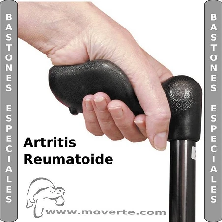 Bastón con mango anatómico plegable para zurdos. Negro