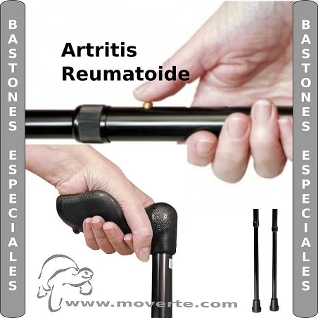 Bastón con mango anatómico plegable para zurdos. Negro