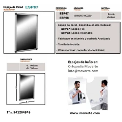 Espejo de baño reclinable para pared