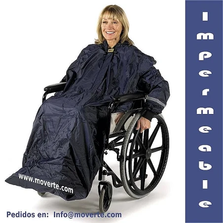 Chubasquero para silla de ruedas forrado con mangas 