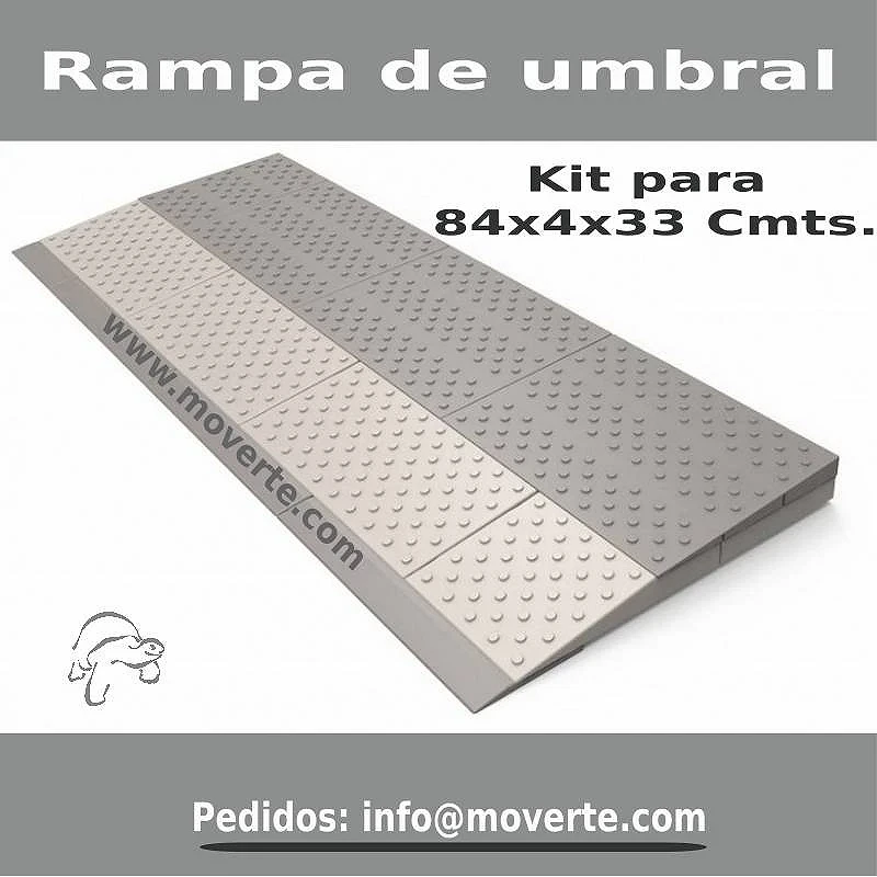 Rampa de umbral modular 2 capas 8x33 cm.Alto 4 cm.