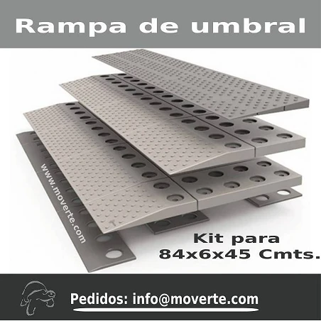 Rampa de umbral modular 3  capas para altura de 6 cm.