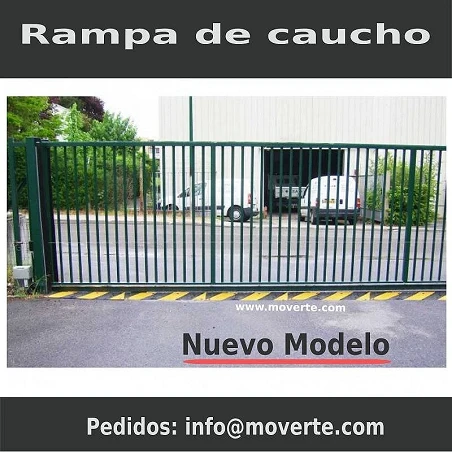 Rampa con bandas negras y amarillas de alta visibilidad