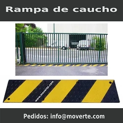 Rampa con bandas negras y amarillas de alta visibilidad