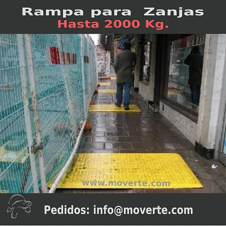 Rampa para tapar zanjas uso peatones y vehículos ligeros.
