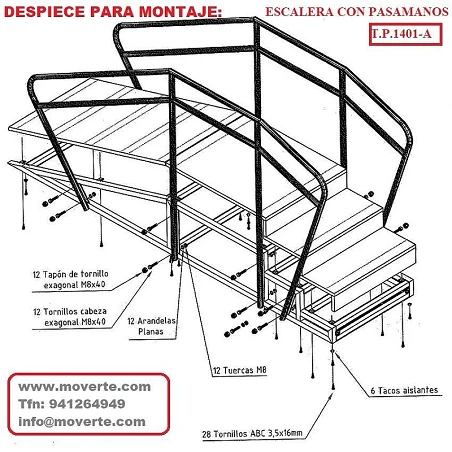 Escalera infantil 3 peldaños con rampa