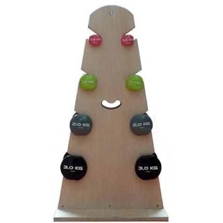 juego de 4 pares de mancuernas de 0.5 a 3 kg  con soporte de madera