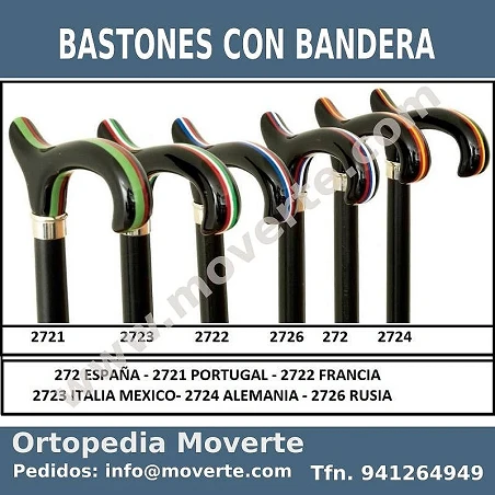 Bastón con bandera de paises