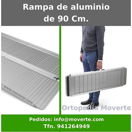 Rampa de aluminio plegable tipo maleta Sky libro 90 Cm.
