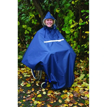 Poncho impermeable sin mangas para silla de ruedas